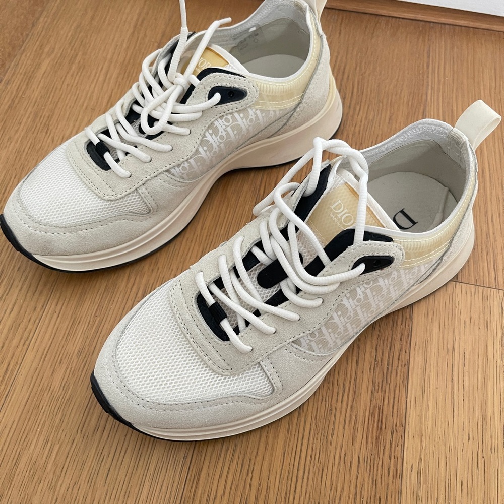Dior Men's White and Cream Sneakers - Picture 2 of 10